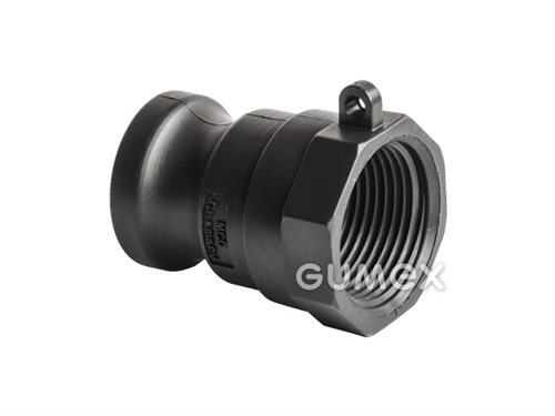 KAMLOK Nipple DN25, Innengewinde BSPP 1", 8,5bar, Polypropylen, -20°C/+70°C, schwarz, 